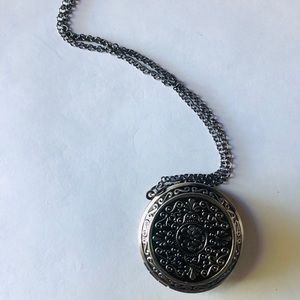 Gunmetal Floral Locket
